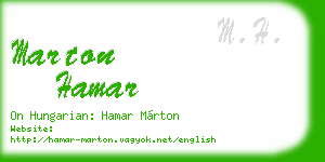 marton hamar business card