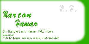 marton hamar business card